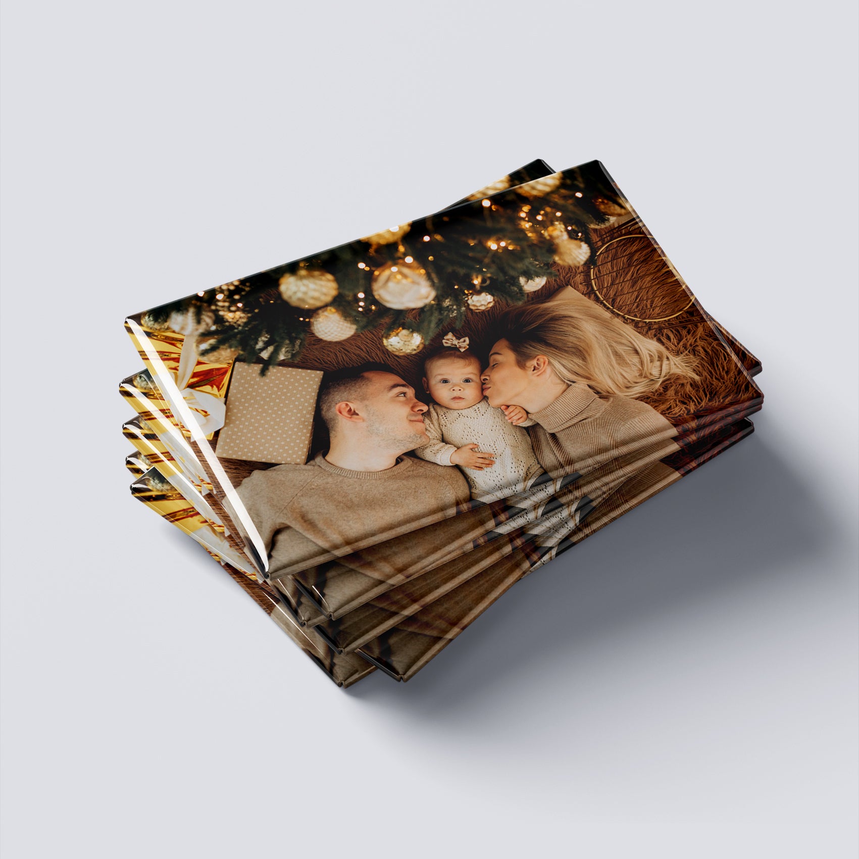 Magneți foto personalizați, set 8buc - Primul Crăciun în trei